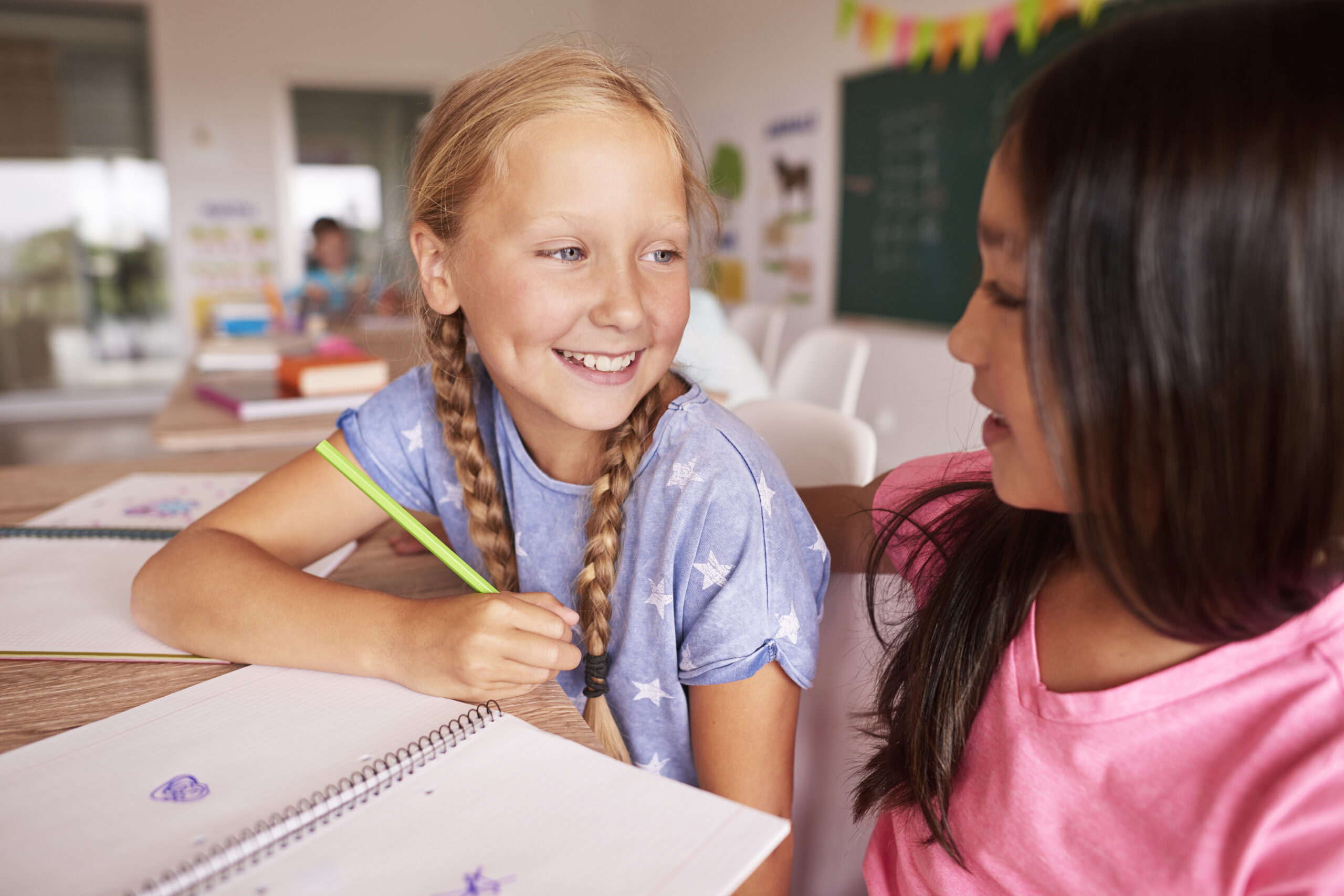 Two best friends in one desk
